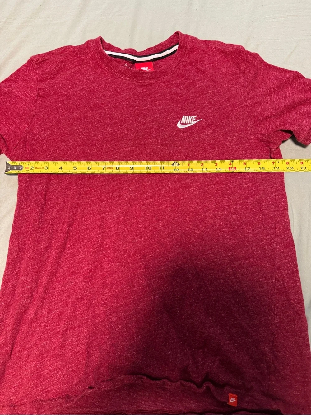 Nike Red Heather Short Sleeve Logo Tee